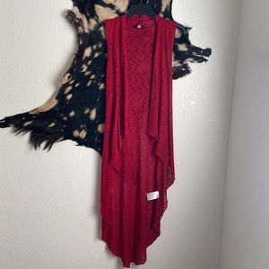 Cute red long shrug! & PPLA black fringe lace shrug
